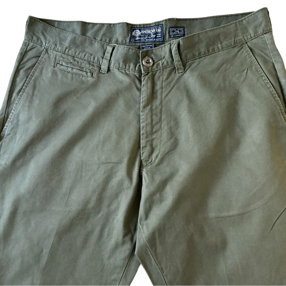***FIRM PRICE*** AMERICAN RAG Slim Straight Five Pocket Chinos Olive Green SZ 34 - Picture 2 of 11